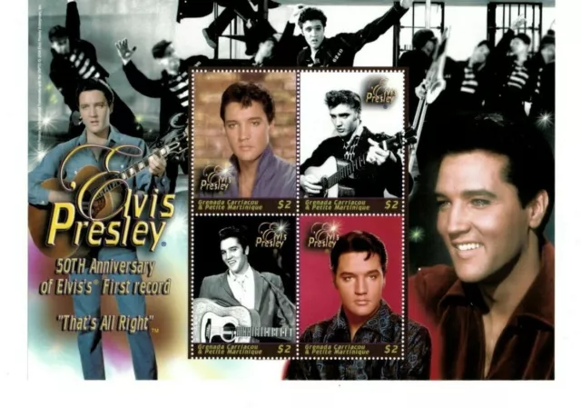 Grenadines 2005 - Elvis Presley Music - Sheet of 4 Stamps - Scott #2559 - MNH