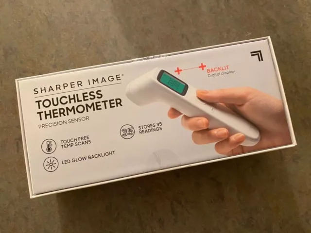 Sharper Image Digital Touchless Forehead Thermometer, LED Backlit NIB