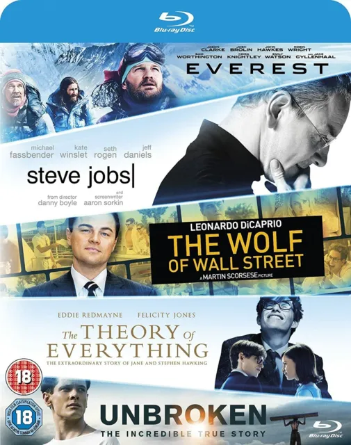 TRUE STORY EDITION (Everest + Jobs + Unbroken...) 5 Blu-ray Discs NEU+OVP