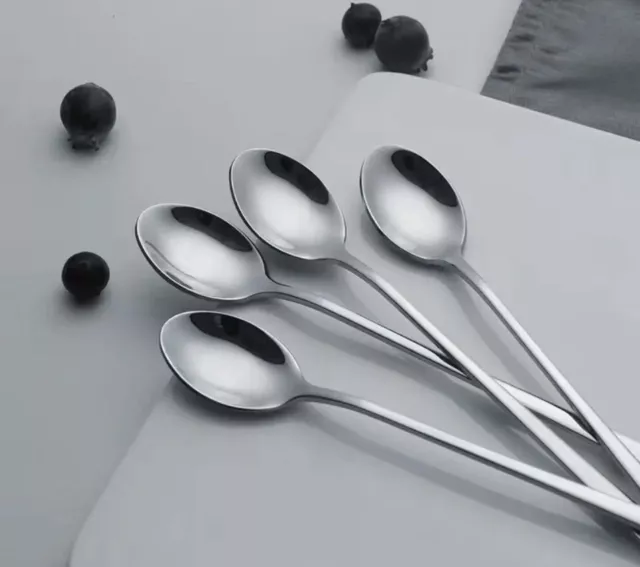 1/12 Long Handle Teaspoons Tea Spoon Stainless Steel Coffee Latte Ice-cream spoo