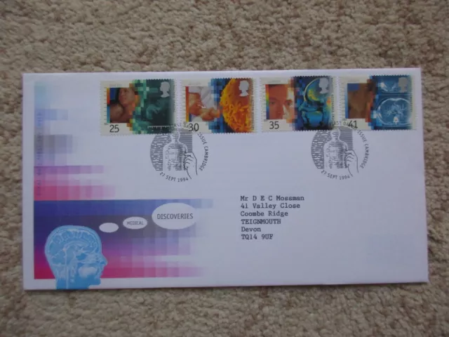 1994 Medical Discoveries Gpo First Day Cover, Cambridge Special H/S