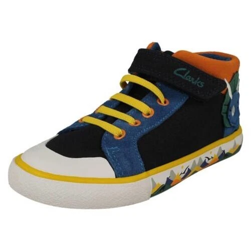 Chaussures D'école Clarks Garçon Cuir Dinosaure Noir - Pointure 7.5