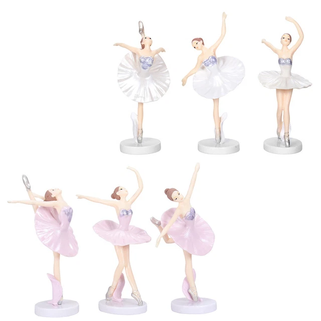 6 pz topper cupcake balletto ragazza balletto in PVC decorazione scultura ballerina