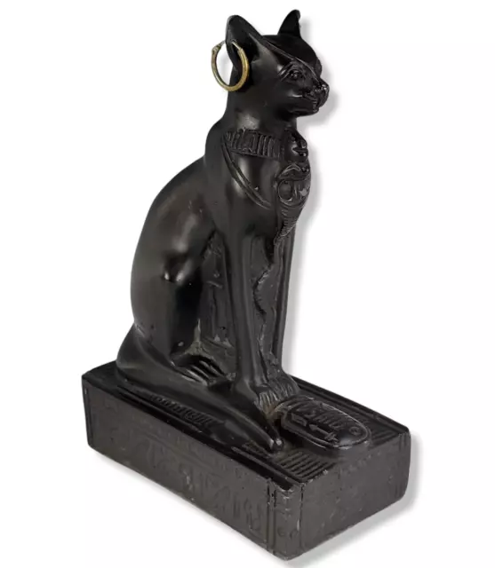 Vintage Bastet Cat Sculpture Goddess of Domesticity Ceramic Resin Egyptian Style