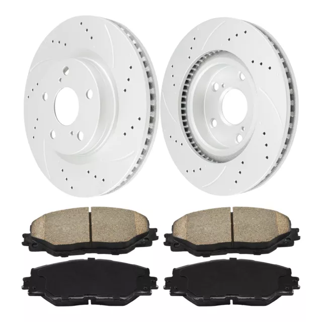 Front Disc Brake Rotors + Ceramic Brake Pads For Toyota Rav4 Matrix Scion tC