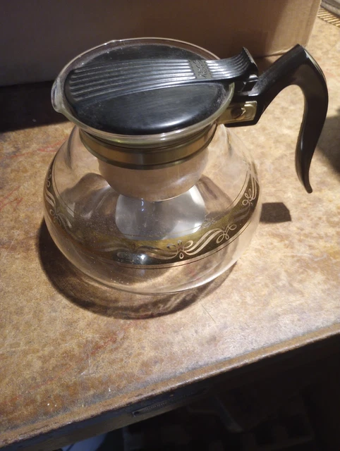 Vintage Cory DRL 3 Glass Coffee Percolator Pot with 3 pc.Metal Insert 8 Cups cap