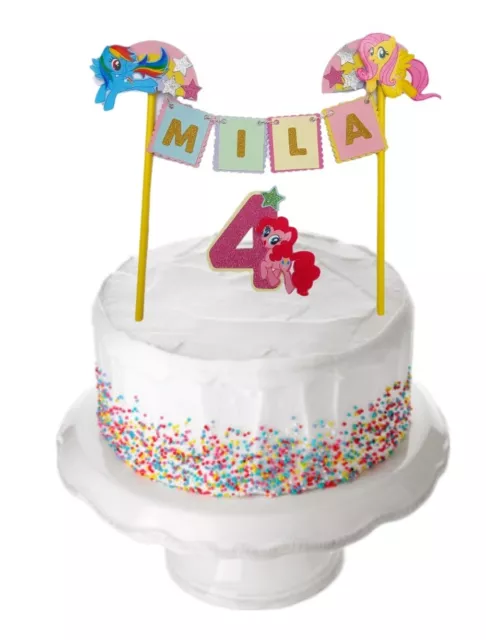 Personalisierte Cake Topper Girlande Kuchendeko Happy Birthday My Little Pony