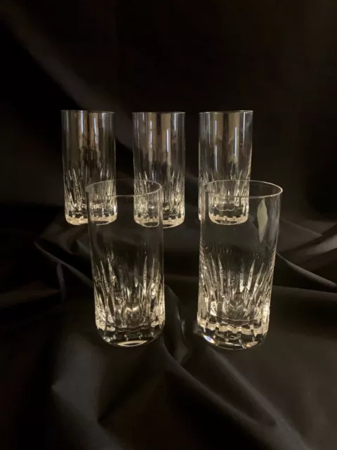 Verres St LOUIS en cristal à orangeade, à whisky, signés, lot de 5.