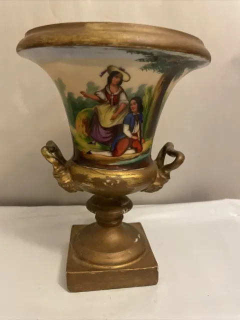 Antique Early 19th century Paris Porcelain Urn Hand Paint