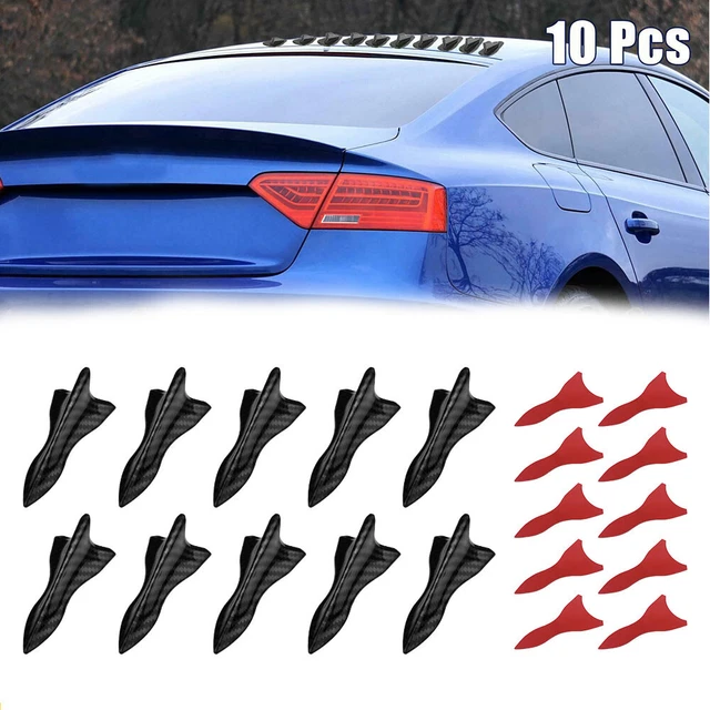 10 Pezzi Pinne Di Squalo Adesive Universali Per Auto – ABS Nero, Antigraffio, Aerodinamiche