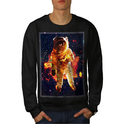 Wellcoda Astronaut Galaxy Space Mens Sweatshirt, Space Casual Pullover Jumper