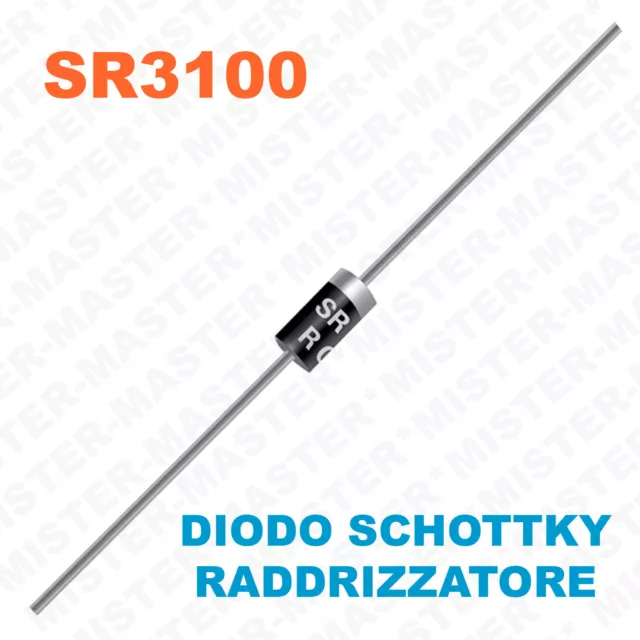 Sr3100 Sb3100 Diodo Raddrizzatore Schottky 3A 100V - Set Da 5 Pezzi