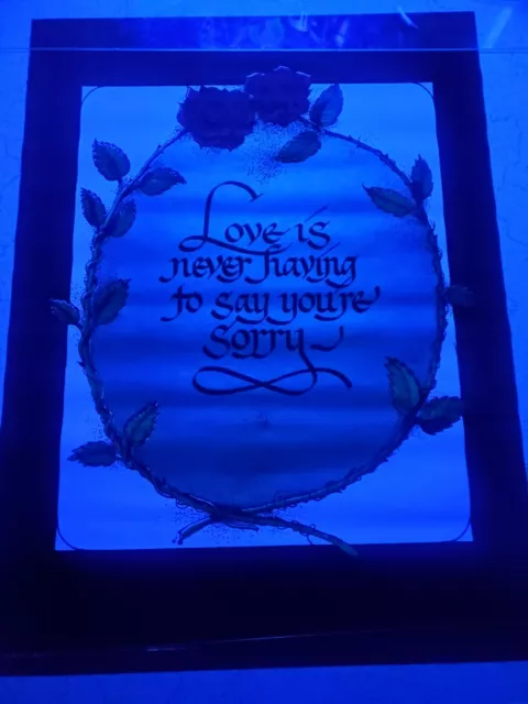 VINTAGE BLACKLIGHT POSTER "LOVE IS Never"LATE 60S EARLY 70S ORIGINAL RARE