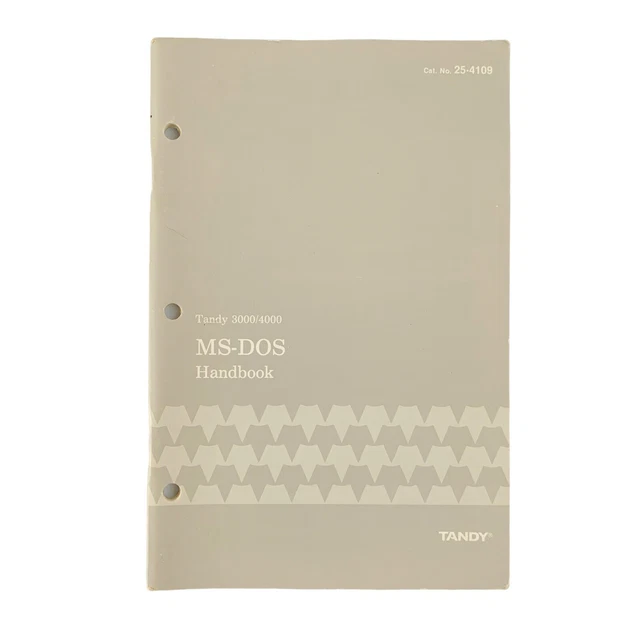 VTG 1987 Tandy 3000/4000 MS-DOS Handbook Cat. No. 25-4109