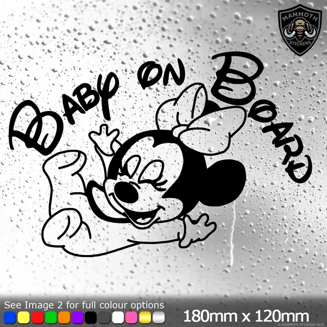 "Child On Board" Car Window Sticker With Mickey & Minnie Mouse | Vinyl Decal For Brother/Sister