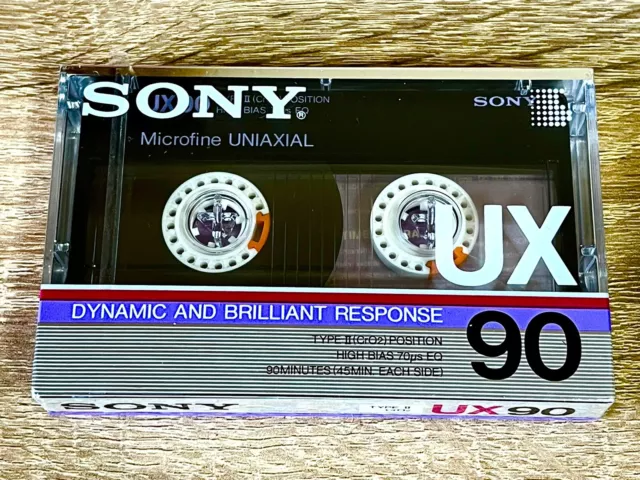 ⭐️⭐️⭐️SONY UX-90 min. HIGH POSITION TYPE II BLANK AUDIO CASSETTE TAPE 1986 B.