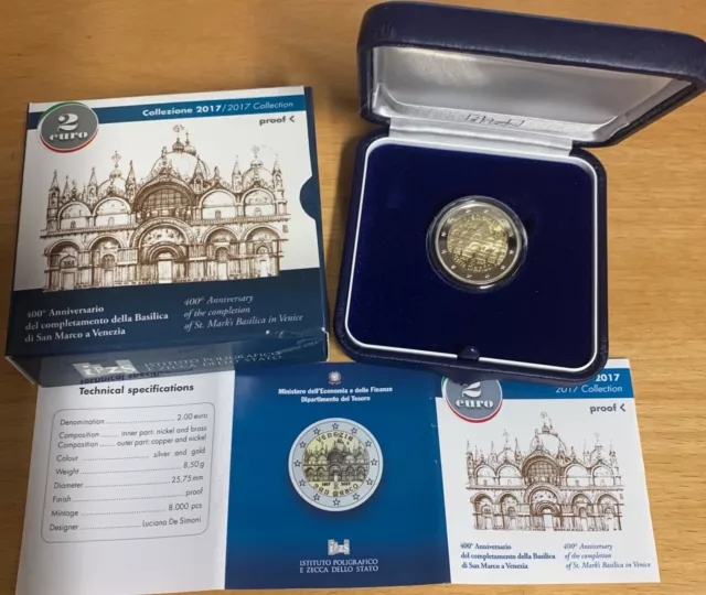 ITALIA  2017 Moneta 2 Euro proof, Basilica di San Marco