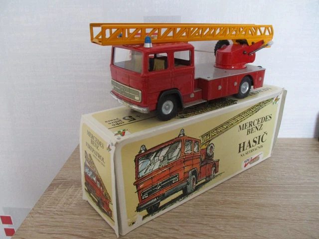 Jouet Ancien Tin Toys – Camion De Pompier Mécanique En Tôle – NEUF En Boîte