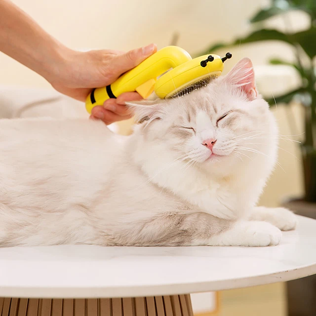 Dog Cat Comb Pet Hair Remover Grooming Massage Deshedding Self Cleaning Brush US 10