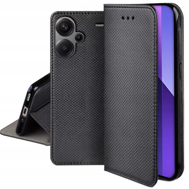 Für Xiaomi Redmi Note 13 Pro Plus - SMART MAGNET Hülle Case Handy Tasche SCHWARZ