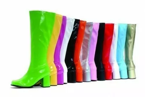 MENS FANCY DRESS PARTY GO GO BOOTS MENS RETRO DISCO 1960s 1970s SIZES UK9 - UK12