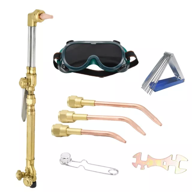 Portable Oxy Acetylene Gas Cutting Torch & Welding Set Kit w/Welding Goggles