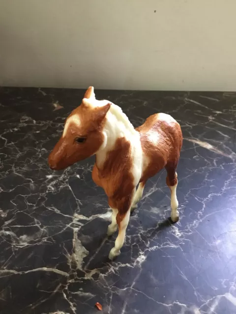 Miniature Breyer Molding Co Horse Tall Brown White.