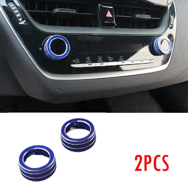 For Toyota GR Corolla 2023-2024 Blue Aluminum Central Console AC Knob Cover Trim