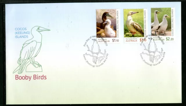2020 Cocos Island Booby Birds (Gummed Stamps) FDC - Cocos Island WA 6799 PMK