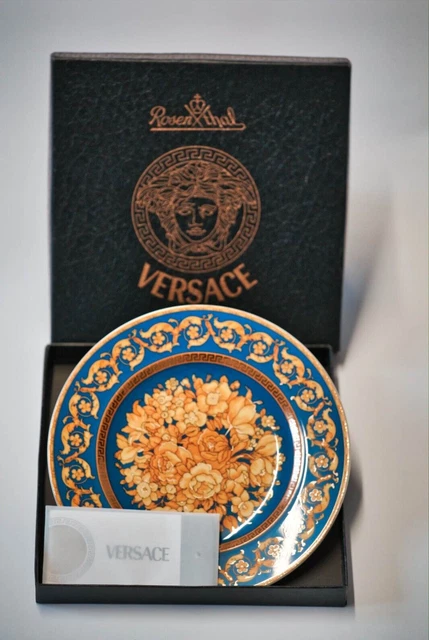 Rosenthal Versace Ikarus Floralia Blue Teller Ø 18cm