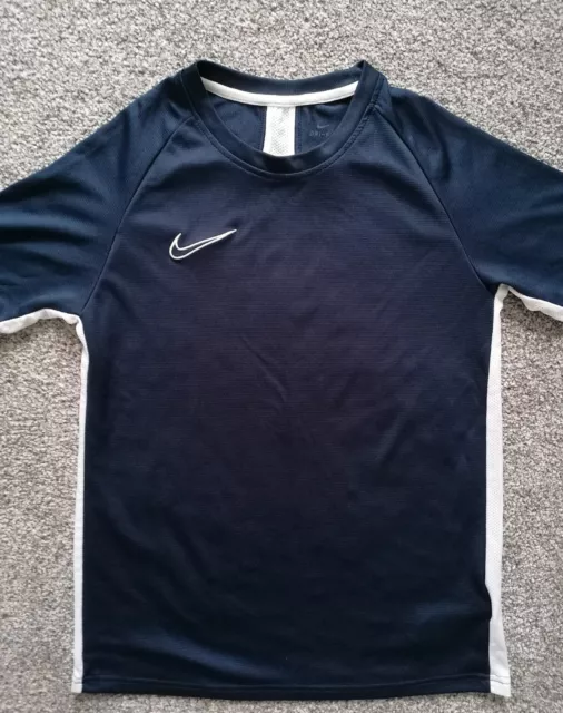 T-shirt Nike Dri Fit ragazzo maniche corte blu navy e bianca taglia large