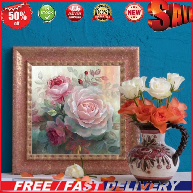 Rose Flower Oil Paint By Numbers Kit DIY Acrylic Painting on Canvas Arts (B2029)