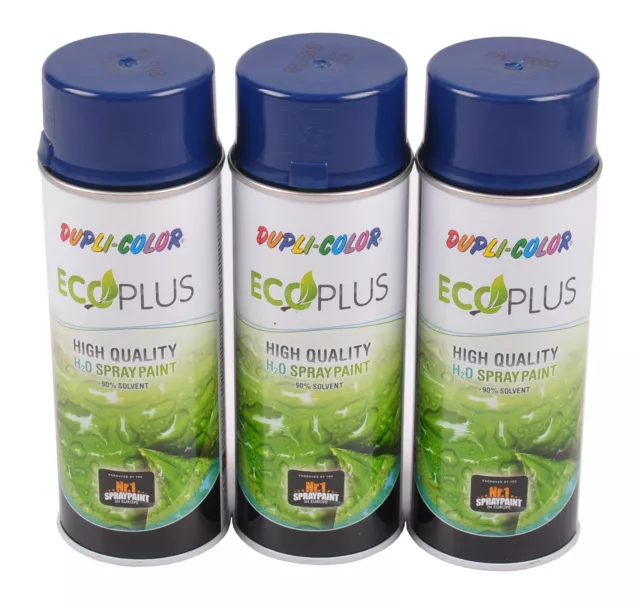 3x 400ml Dupli Color Ecoplus Spray Peinture Bleu Saphir en Laque Aérosol