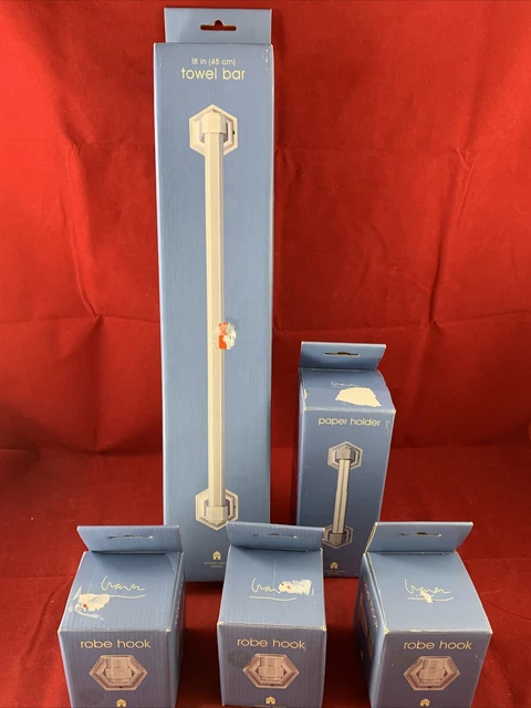 18” Towel Bar Michael Graves Collection Toilet Paper Holder 3x Robe Hook Set