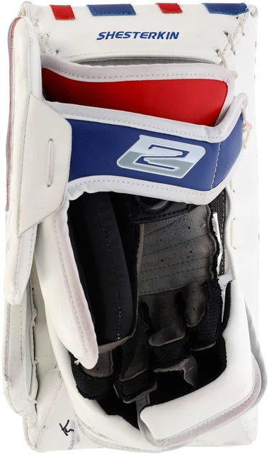 Igor Shesterkin New York Rangers Game-Used White Brian's Blocker Igor Shesterkin New York Rangers Game-Used White Brian's Blocker