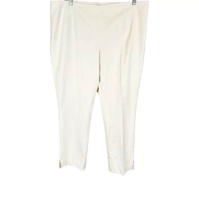 Vince Camuto Women's Cotton Double-weave Vented Cuff Pants Pearl Ivory 16W Size