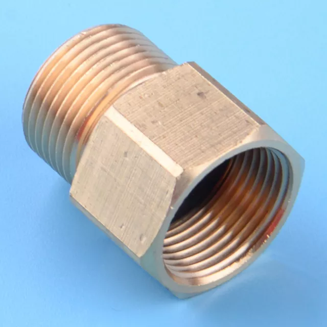 Pressure Washer M22 15mm Male Thread to M22 14mm Female Metric Brass Adapter