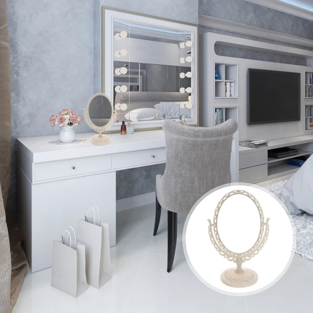 Specchio Ingrandimento Trucco Viaggio Decorazione Vanità Retro Ragazza Ovale