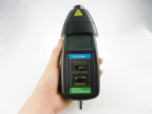 New DT2236B 2 in1 Digital Laser Photo Contact Tachometer RPM Surface Speed