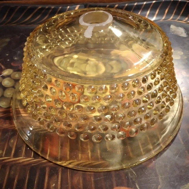 Yellow Glass Hobnail Light Cover Old Fashioned Lamp Shade