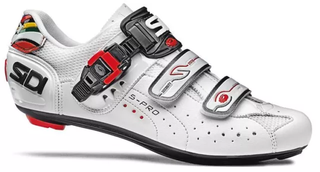 Professionale Scarpe da Ciclista Bici Corsa Sidi Genius 5 Pro Bianco Strada