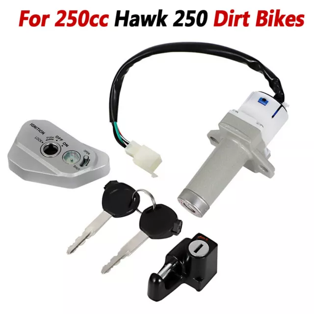 Ignition Switch Keys Lock Set Assembly For 250cc Hawk 250 Dirt Bikes Pit Bikes