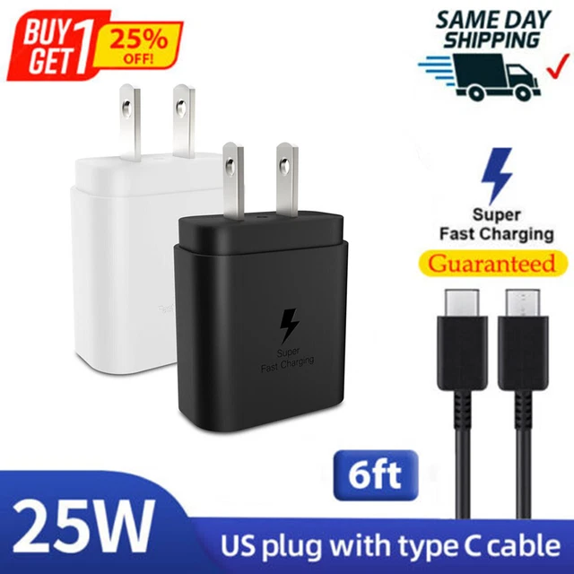 SUPER FAST WALL Charger 25w Type USBC 6FT Cable Charger For Samsung