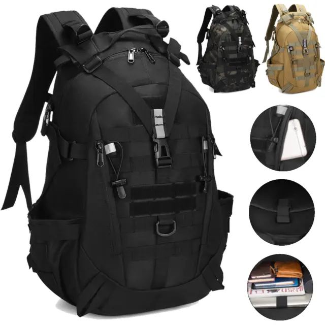 50L Tactical Military Backpack Hiking-Camping Army Rucksack Outdoor Trekking Bag