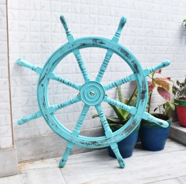 Wooden ship pirates captain home Decorative Nautical wheel Handmade Stylish Gift