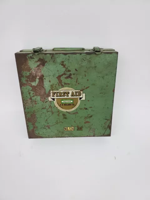 vintage metal first aid kit box antique empty fist aide kit box with latches