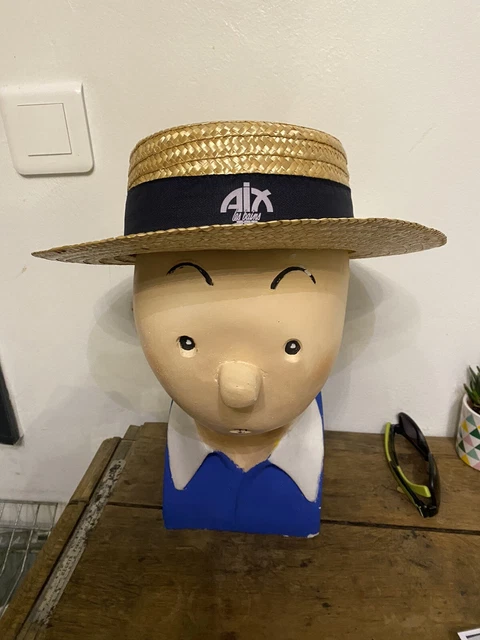 ANCIEN CHAPEAU DE riz asiatique Vietnam Indochine paille rotin raphia Asie EUR 25,10 - FR