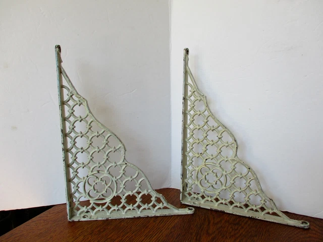 Architectural Garden 9" x 12" Victorian Scroll Ornate Cast Iron Shelf Brackets