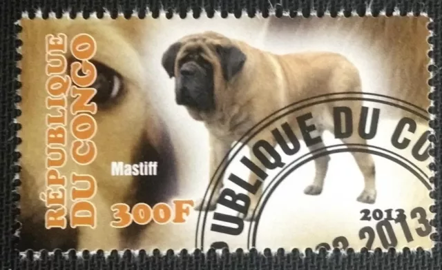 135.CONGO 2013 (300F) Gebraucht Briefmarke Hunde (Mastiff)