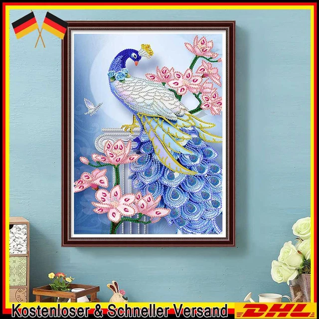 5D DIY Partial Special Shaped Drill Diamond Painting Peacock Kit Home Decoration